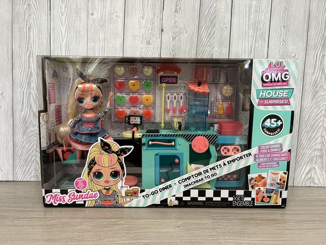 LOL Surprise OMG To Go Diner Playset 45 Surprises Miss Sundae Doll Cafe New Set