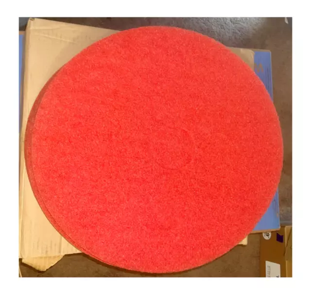 5 Heavy Duty 19" Red  Floor Scrubber Pads Cleaning, Buffing Box of 5