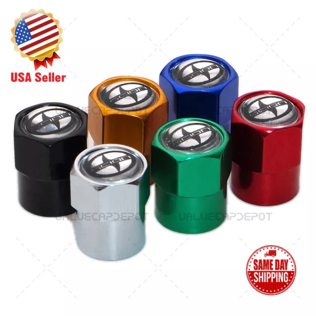 Hex Scion Logo Emblem Car Wheels Tire Air Valve Caps Stem Dust Cover Sport TRD