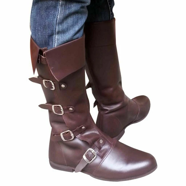 Bottes en cuir médiévales Reconstitution Chaussures pour homme Cadeau...