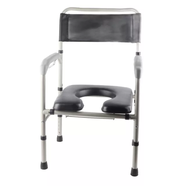 Shower Toilet Chair Foldable Bedside Adjustable Commode Bathroom Potty Aluminum