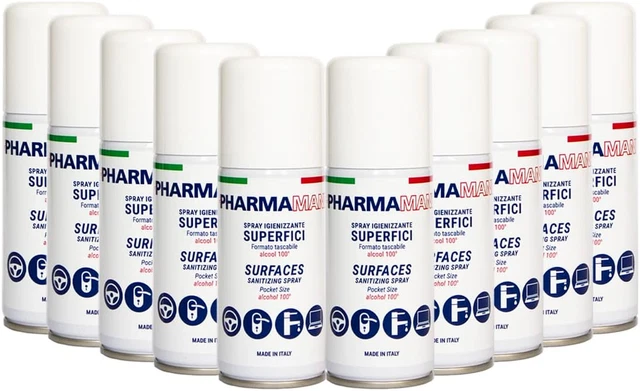 - Spray Igienizzante per Superfici - KIT 10 Pezzi - 100% Alcool, Igienizza Le Su