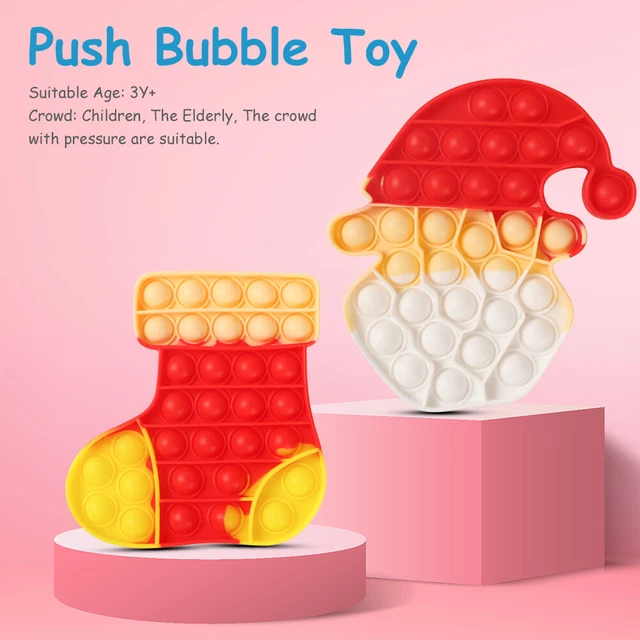 Silicone Decompression Toys Funny Christmas Squeeze Bubble Toys for Kids Adults 2