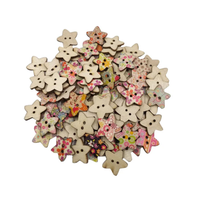 100 Pcs Attache Étoile À Cinq Branches Bouton À Cinq Branches Pentacle
