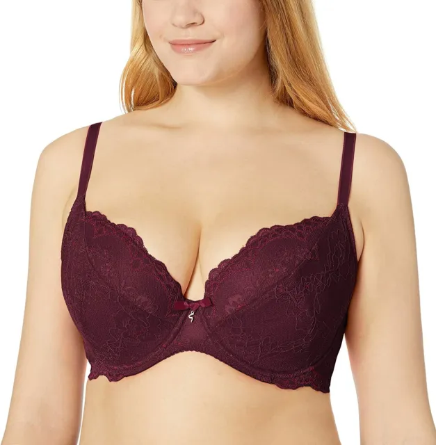 Gossard Superboost Lace 7711 Wired Padded Plunge Bra Nude 32D 32DD