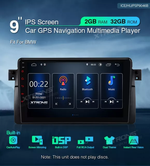 Car Radio GPS Android 10 BMW E46 wi-Fi Carplay Dsp USB DAB XTRONS PSP9046B