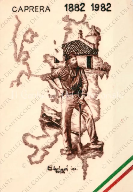 1982 CAPRERA Giuseppe Garibaldi illusrazione Sassari cartolina commemorativa