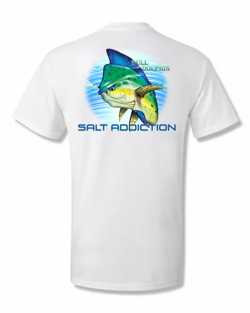 SALT ADDICTION FISHING t shirt,Saltwater shirt,Bull  Dolphin,mahi,reel,life,rod $12.34 - PicClick