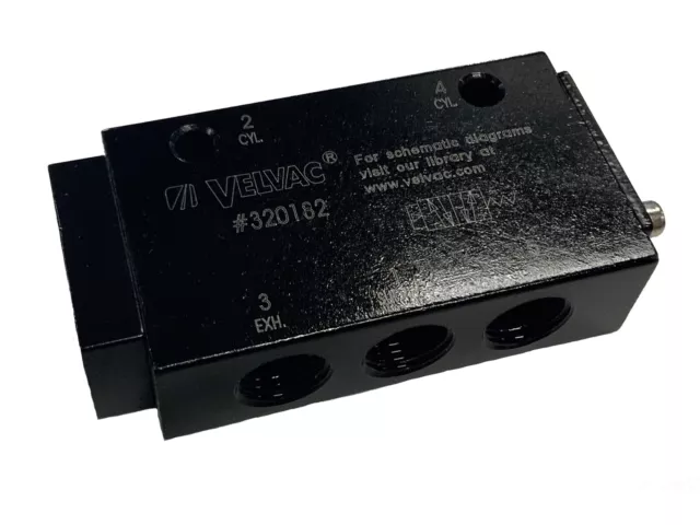 Velvac 4 Way Air Pilot Spring Return Valve 320182