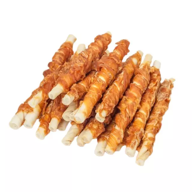 110g Chicken Wrapped Jerky Beef Twists Chews Snacks Rawhide Pet Hot！！！ I1G8 S0Y9