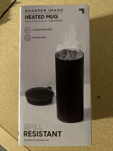 Sharper Image 1012666 Insulated Heated Travel Mug - Black