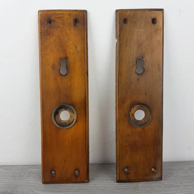 Vintage Door Knob Back Plates Wooden Escutcheon Reclaimed Salvage Wood Furniture