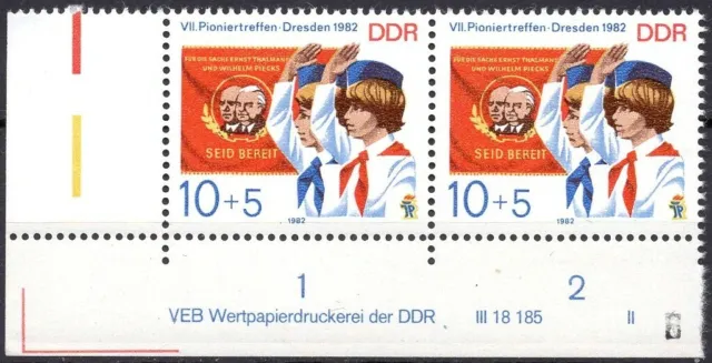 DDR 1982 Mi.Nr. 2724 ** postfrisch Eckrand mit DV Druckvermerk FN 2