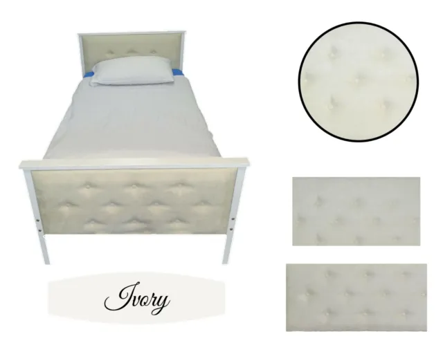 Cabeceras de tela de terciopelo tapizada para cama de marfil