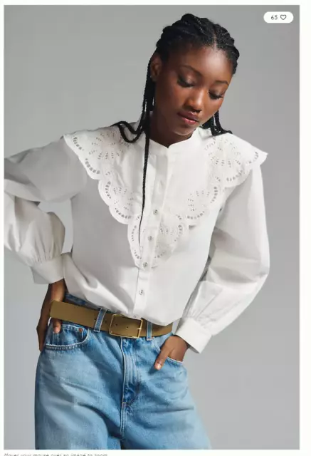 NWT- Anthropologie Nikasha Cutwork Blouse - L