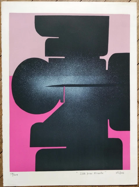 Kijno Stèle pour Neruda  Lithographie originale Signée Très bon état
