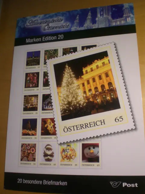 Österreich PM Sondermarken Bogen Adventmärkte  Österreichs postfr in Mappe