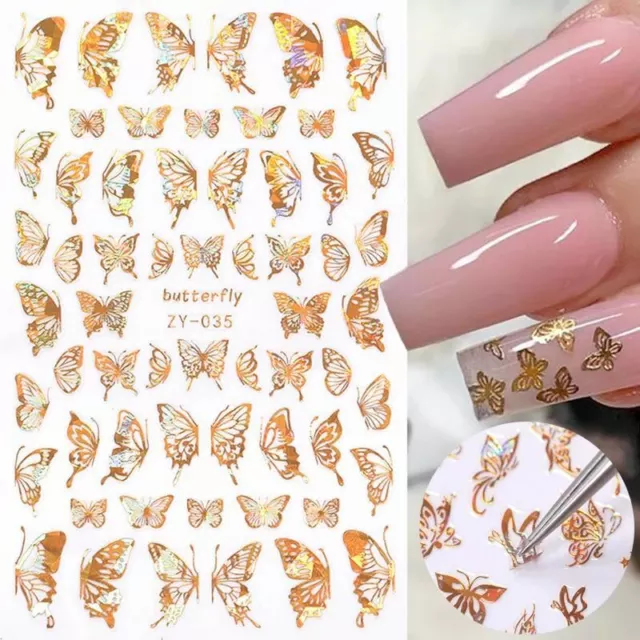 Halloween event discount 1 Pc Women Holographics 3D Butterfly Nail Art Stickers