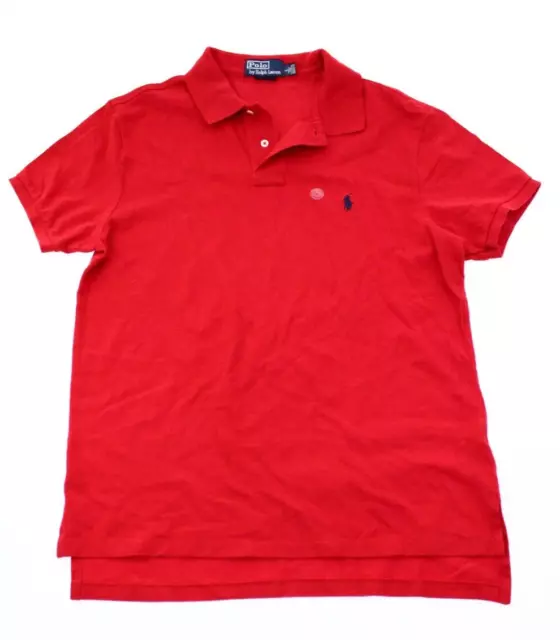 NEW! POLO RALPH LAUREN SHIRT Men's CUSTOM FIT Red PIQUE POLO SHIRT - L