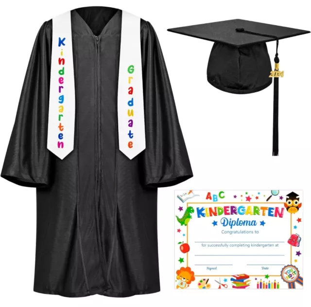 Kindergarten Kids Cap and Gown Graduation Costume Kids Preschool Size M