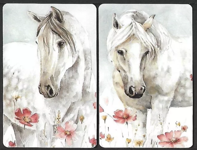 MODERN BLANK BACK SWAP CARDS. 2 Single Cards. HORSES.
