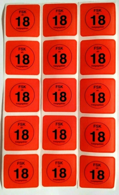 FSK 18 Released/Sticker/Sticker - 15er Set - 50 Set 34,6 MM