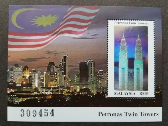 Petronas Twin Towers Malaysia 1999 ms postfrisch *Hologramm ungewöhnlich *...