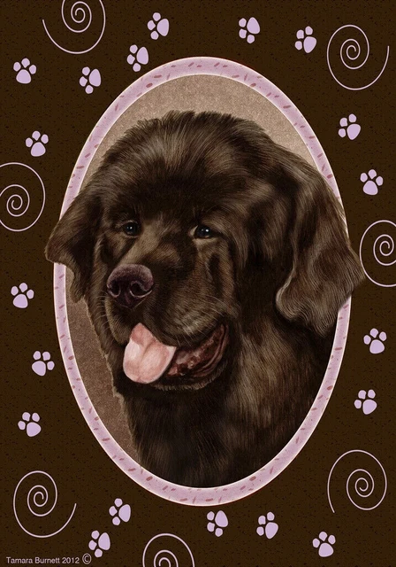 Paws Garden Flag - Chocolate Newfoundland 179101