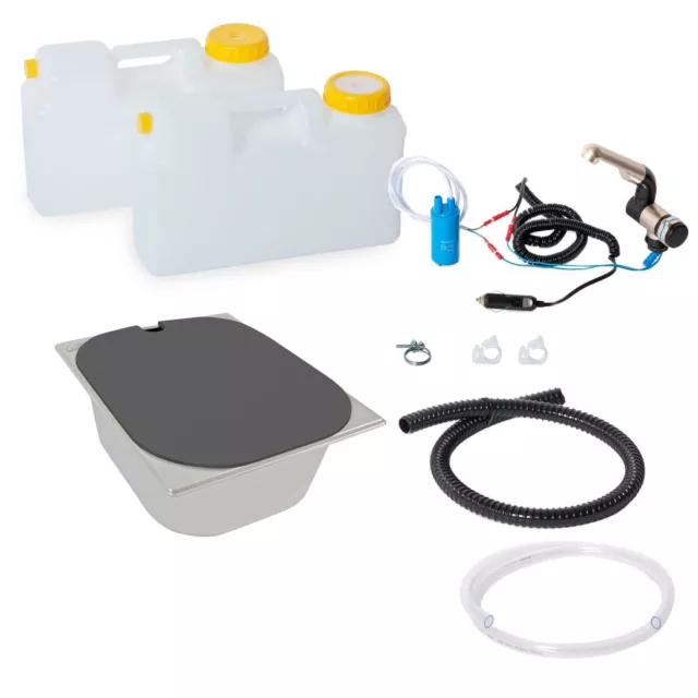 12V Camping Évier Technique Lavabo Kit de Montage Évier 325x265x100 Revêtement D