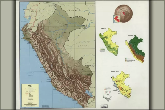 Poster, Many Sizes; Cia Map Of Peru 1970