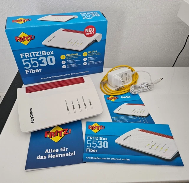 AVM FRITZ!Box 5530 Fiber Edition ZuhauseBox AON Glasfaser WLAN AX (Wi-Fi 6) MESH