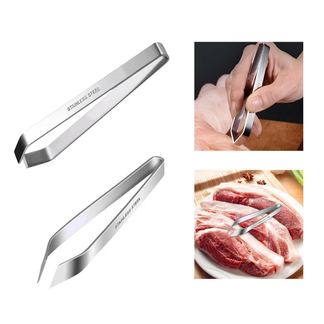 FISH BONE TWEEZER Plucking Clamp Multipurpose Manual Portable Stainless ...