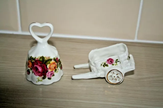 Cottage Rose Fine Bone China, Cart & Bell