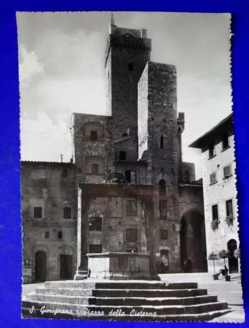 🔵 Cartolina Foto San Gimignano Piazza Della Cisterna Torri Architettura 🤣