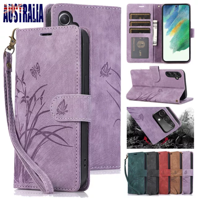 For Samsung S24 S23 FE S22 S21 S20 Ultra S10 Plus Flip Leather Case Wallet Cover