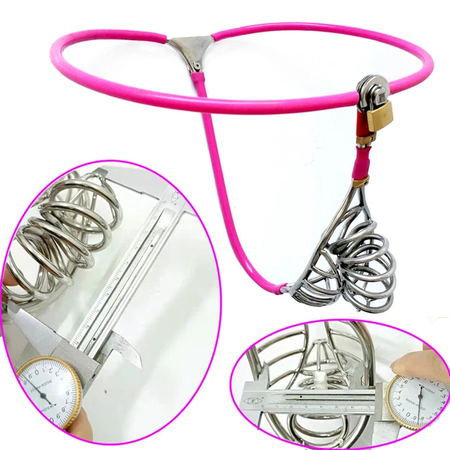 STAINLESS STEEL CHASTITY Belt Hollow Cage Adjustable Bondage Pants Lock stainless-steel-chastity-belt-hollow-cage-adjustable-bondage-pants-lock
