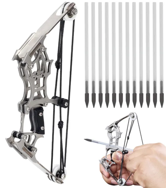 6"/7.4" Mini Compound Bow Kit Toy Arrows Target Shooting Archery Gift Pocket Bow