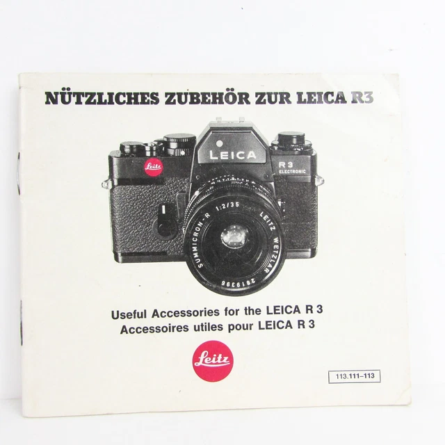 LEICA R3 CAMERA Accessories Brochure Sales Catalogue booklet 1970's £8.