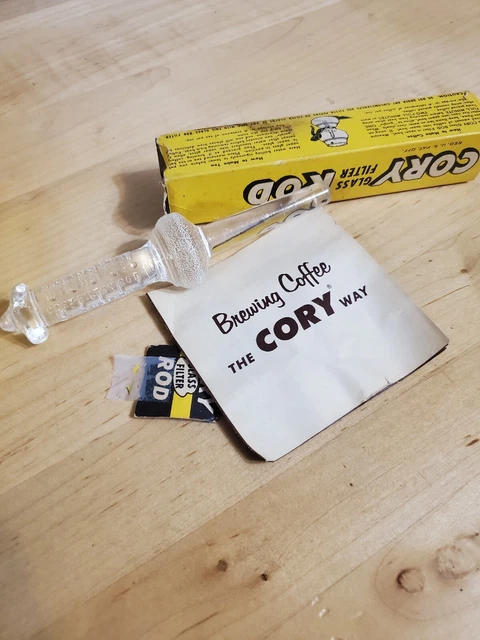 Vintage Cory Glass Filter Rod for Vacuum Coffee Maker Pot w Box