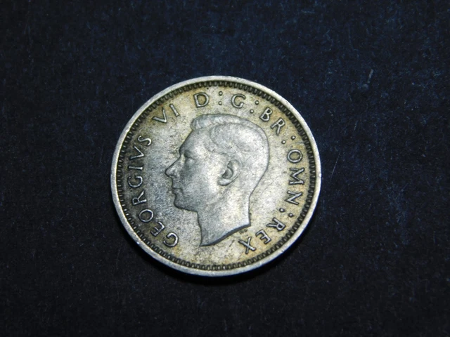 Vintage 1938 King George Vi 3 Pence Uk Great Britain England Silver Coin