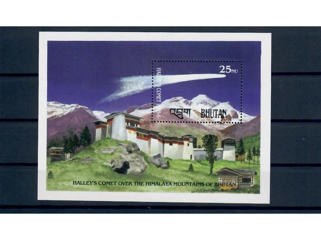 Bhutan, MiNr. Block 133 A **, postfrisch, Halley’s Comet, Halleyscher Komet
