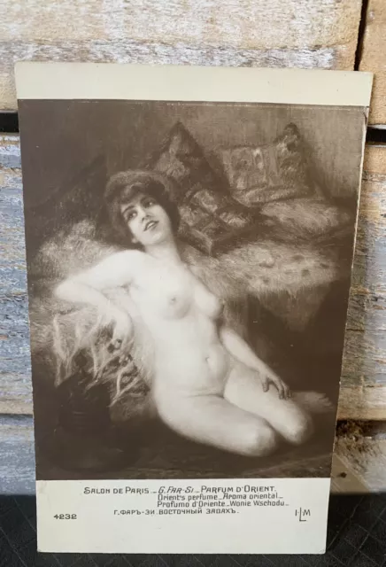 JUGENDSTIL GLAMOUR NUDE Salon De Paris RP POSTKARTE von G-FAR-SI S.P.A um 1900