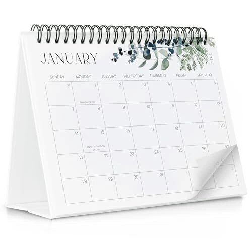AESTHETIC SMALL 2024 Desk Calendar with Stickers Runs from October