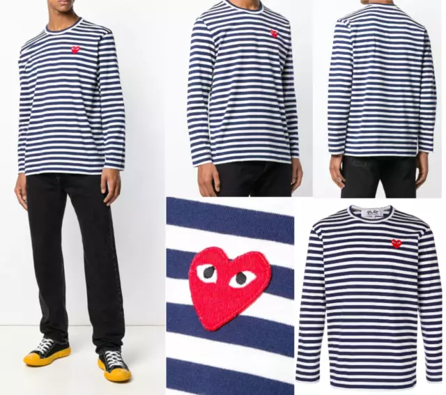 Comme Des Garçons Play Red Heart T-Shirt Long Sleeve Tee Shirt Made IN Japan XL 3
