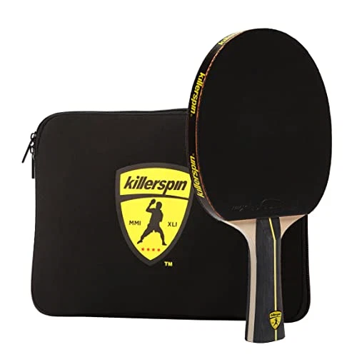 Killerspin Jet Black Combo Ping Pong Paddle with Sleeve Case
