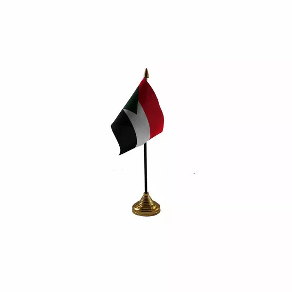 Sudan Table Desk Flag - 10 x 15 cm National Country Hand Africa