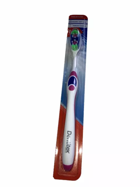 Dentitex Toothbrush Ergonomic Soft Grip Tongue Cleaner Medium New DENTITEX BRUSH