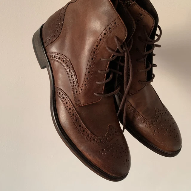 JOHN VARVATOS USA Men's Leather Wingtip Boots size 9 £137.94 PicClick UK