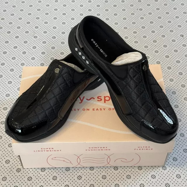 EASY SPIRIT TRAVELTIME Part Leather Slip On Flat Mule Slippers UK 9 Black 24.99 PicClick UK
