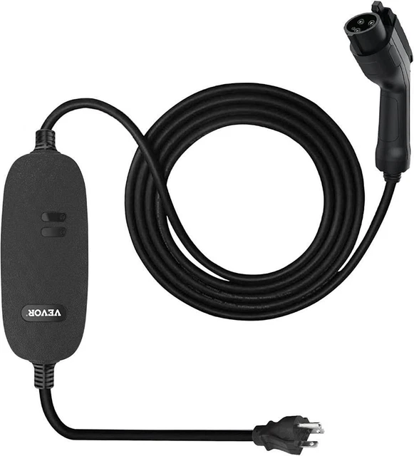 VEVOR Level 1+2 Portable EV Charger 15A 110-240V NEMA 5-15 Adapter For SAE J1772